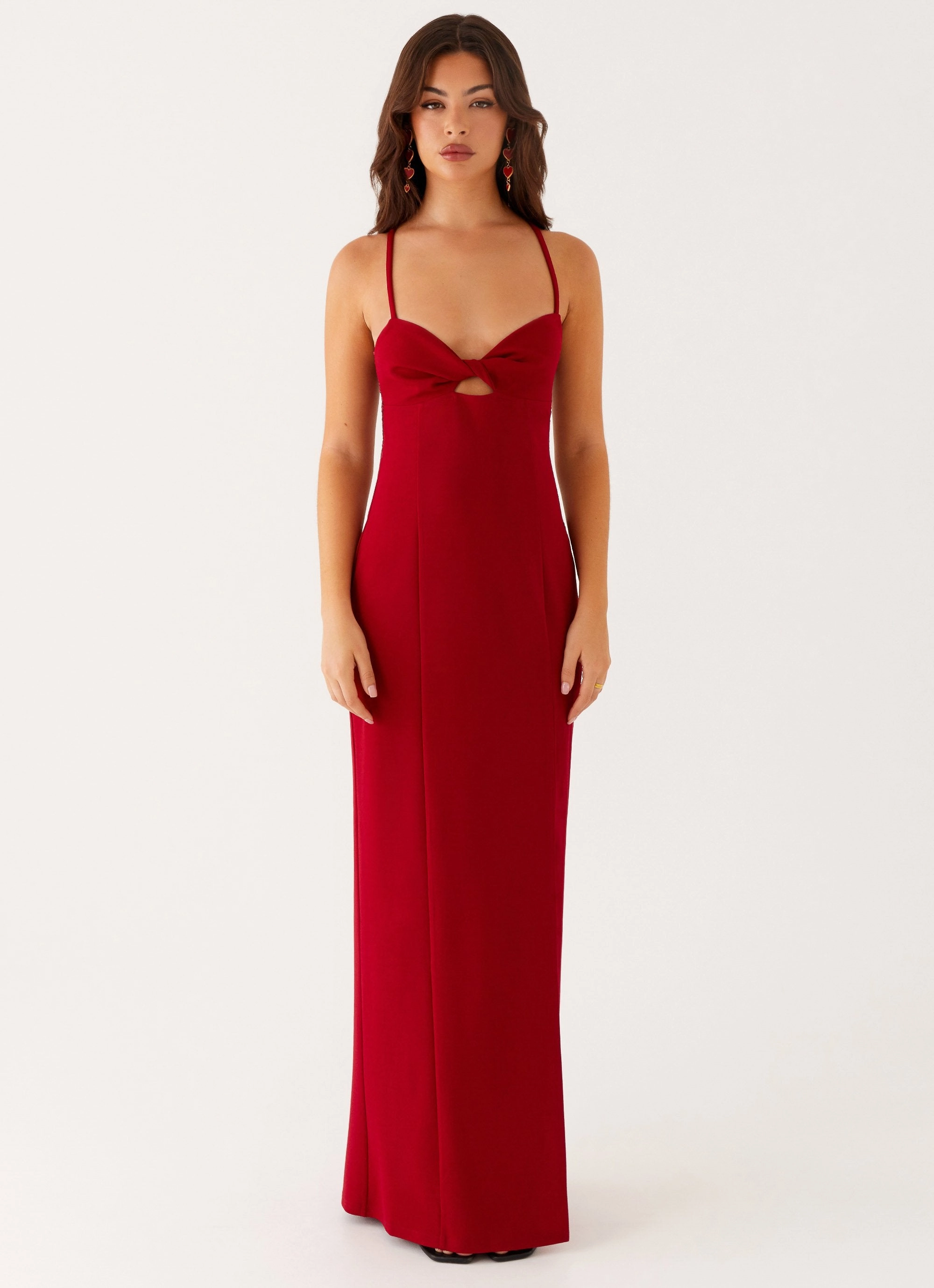 Heartbreaker Maxi Dress - Deep Red Airy Fit Cozy Layer