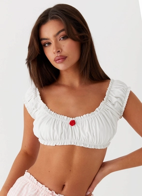 Marcella Crop Top - White Layered Ply Construction