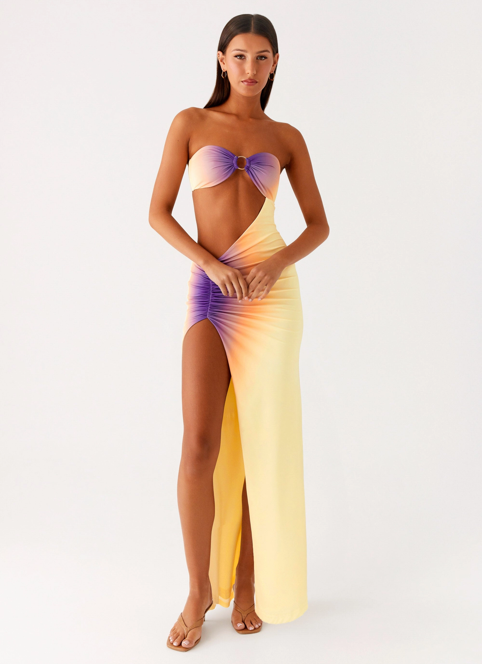Convertible-Style Polished Look Ellisah Ombre Maxi Dress - Sunrise Ombre