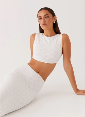 Fashionable Shirt DurableCollarStays Issey Crop Top - White