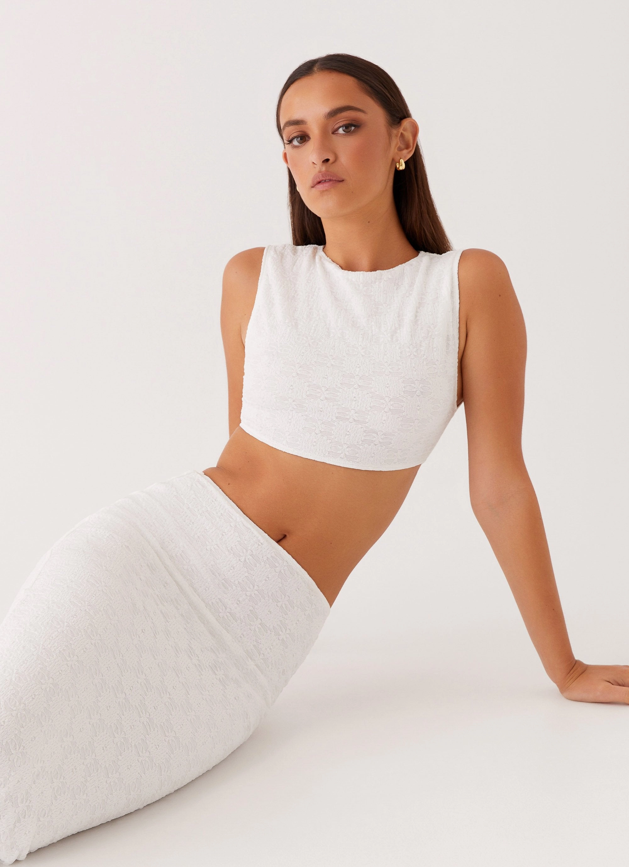Fashionable Shirt DurableCollarStays Issey Crop Top - White
