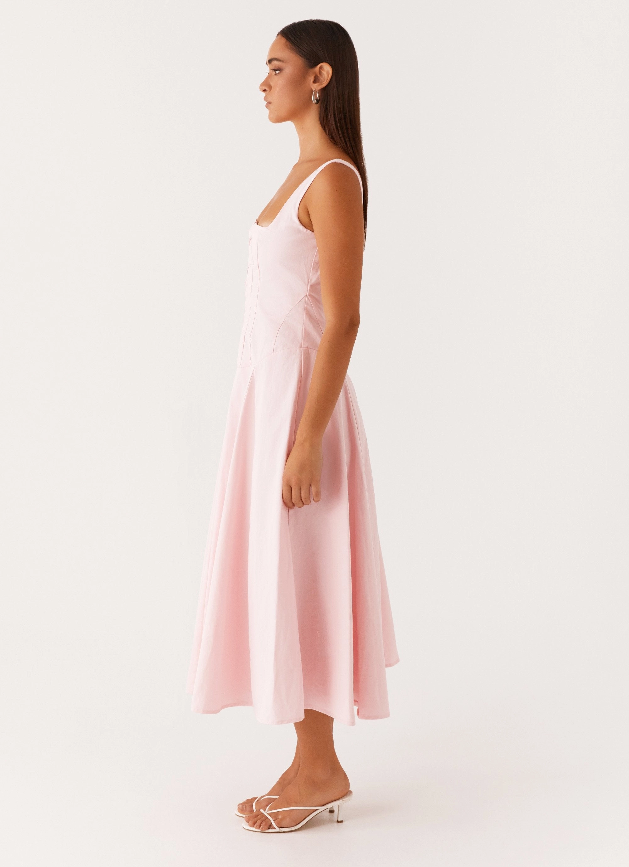 Quick Outfit Ebony Midi Dress - Pastel Pink
