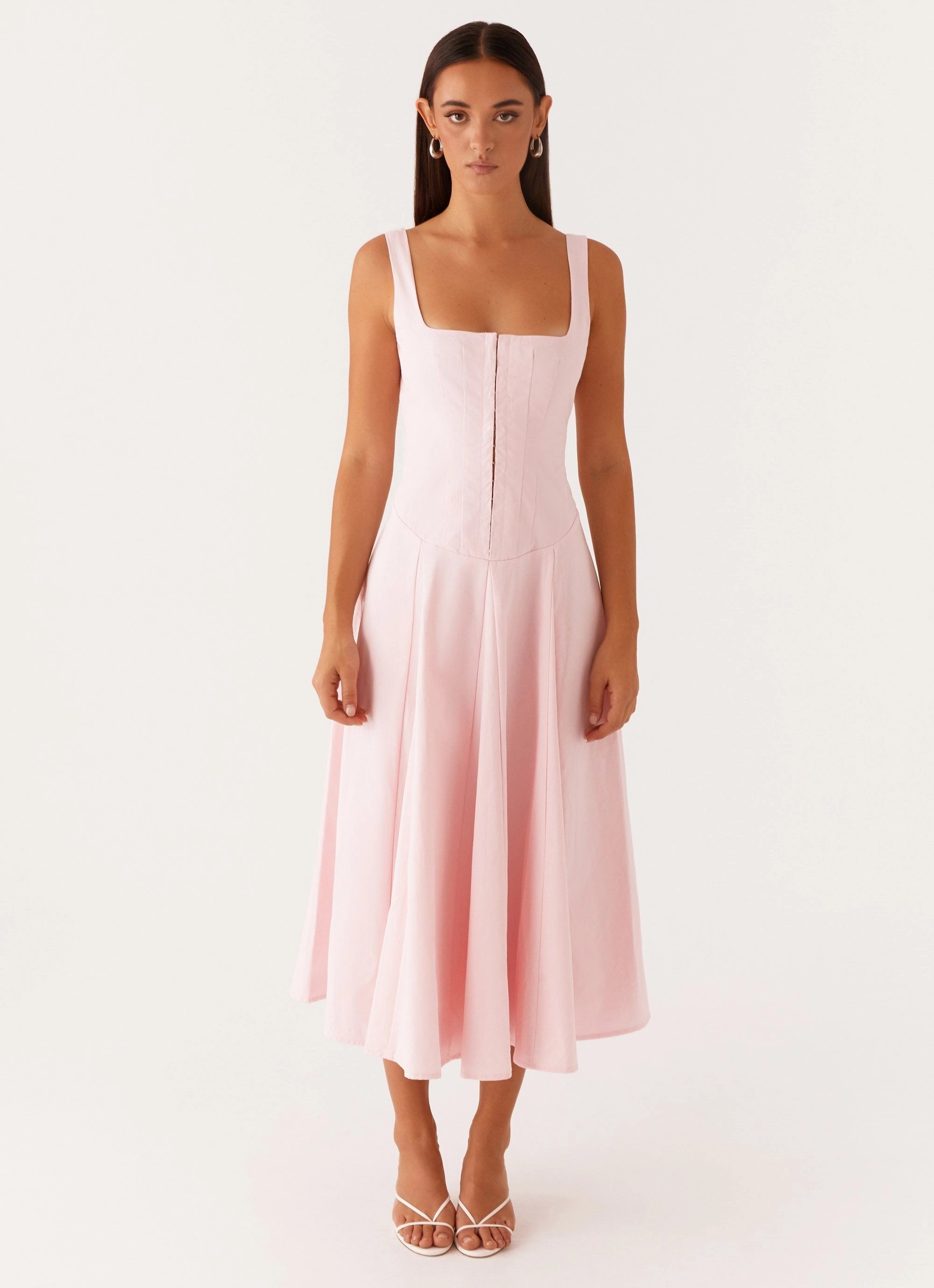 Timeless Style Wear Lounge Mood Ebony Midi Dress - Pastel Pink