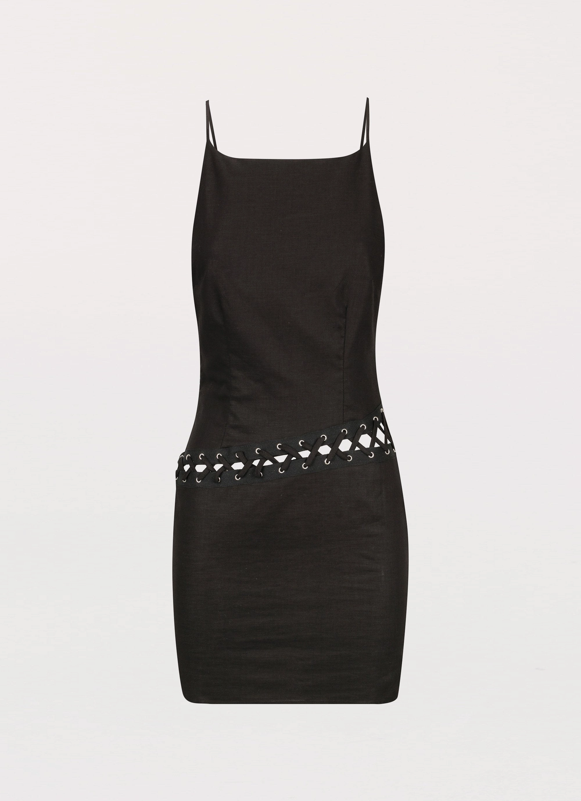 Villa Mood Daily Casual Perfect Always Linen Mini Dress - Black