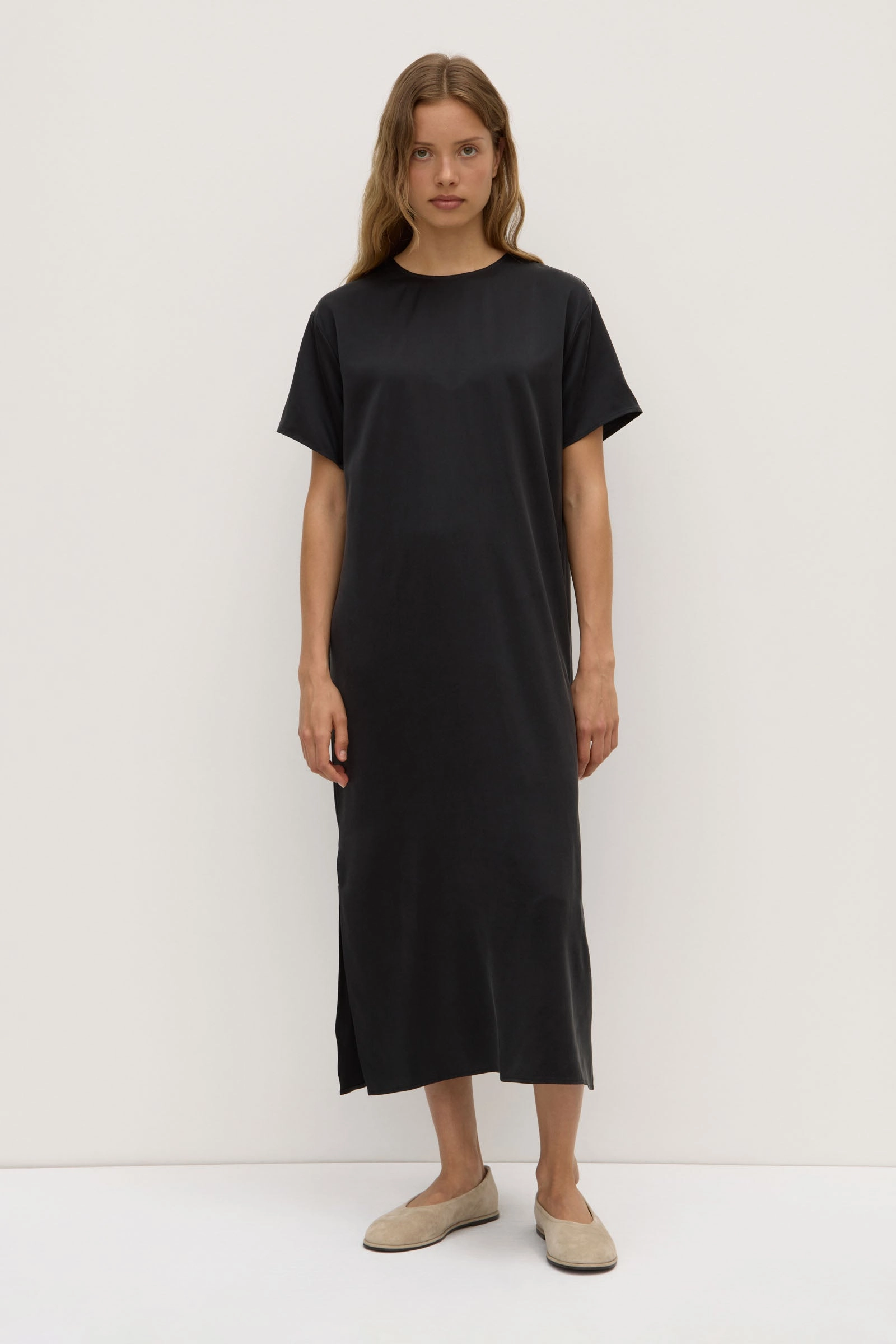 Ena Silk Tee Dress Elegant Vibe