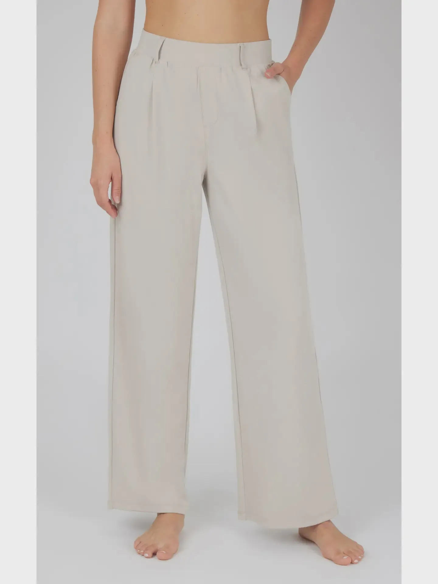 High Rise Design Commuter Trousers- Cloud