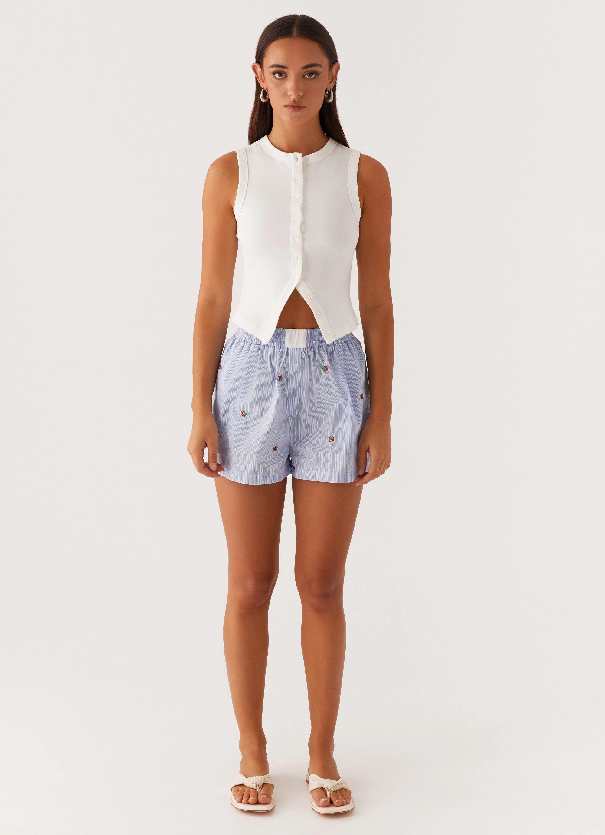 Brightwell Boxer Shorts - Blue Strawberry DoubleLayeredKnees