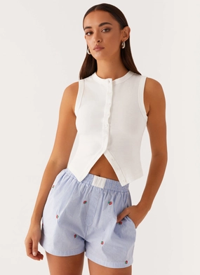 Brightwell Boxer Shorts - Blue Strawberry All-Day Wear DurableConstruction