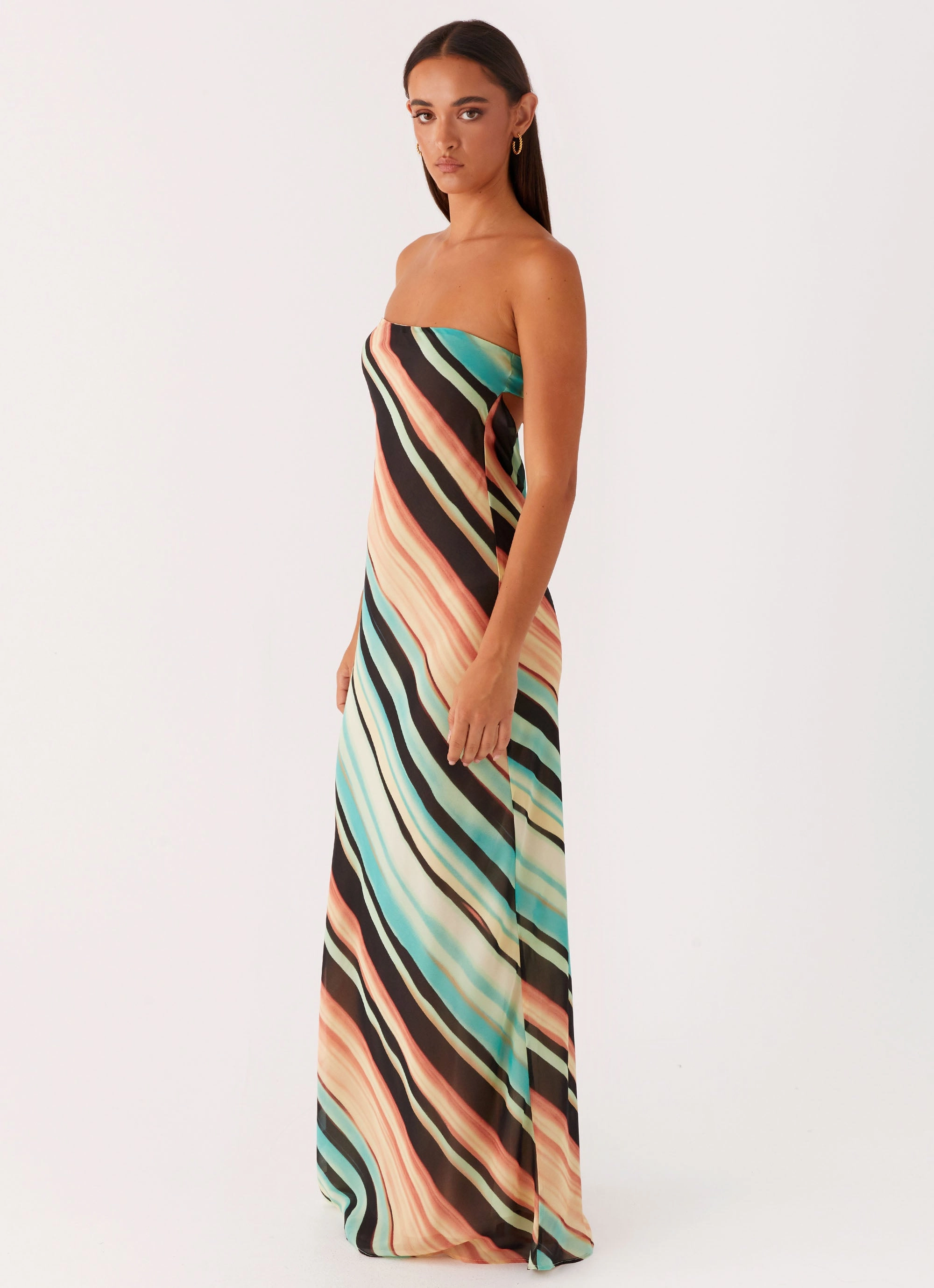 Como Maxi Dress - Stripe Lounge Fit Effortless Wear
