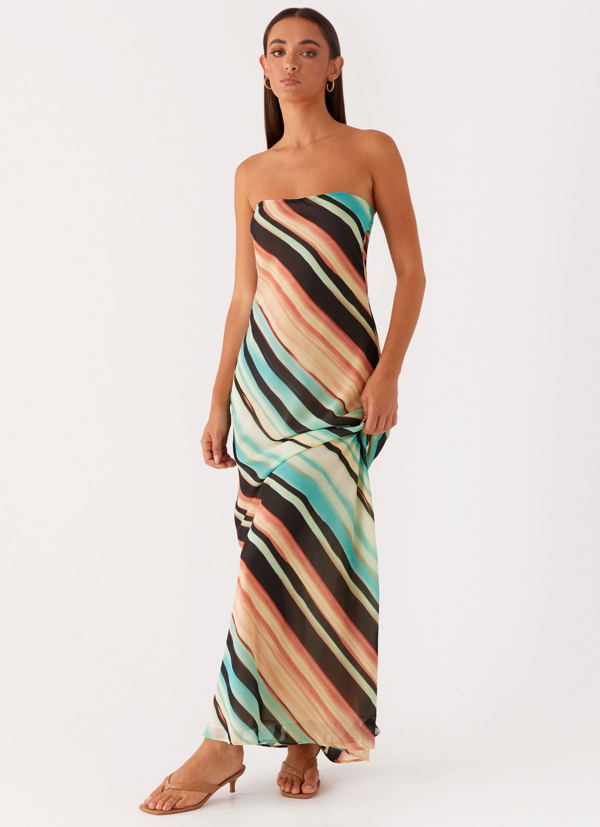 Elegant Style Classic structured dress Como Maxi Dress - Stripe