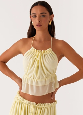 hypoallergenic material AntiPillTreatment Zaya Backless Top - Yellow