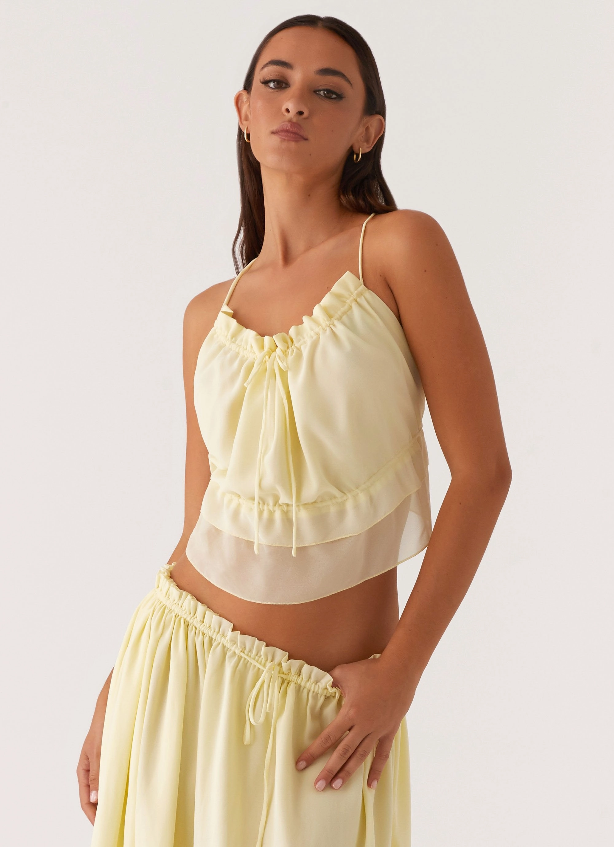 Zaya Backless Top - Yellow ConvertibleCollarSystem Anti Pilling Technology