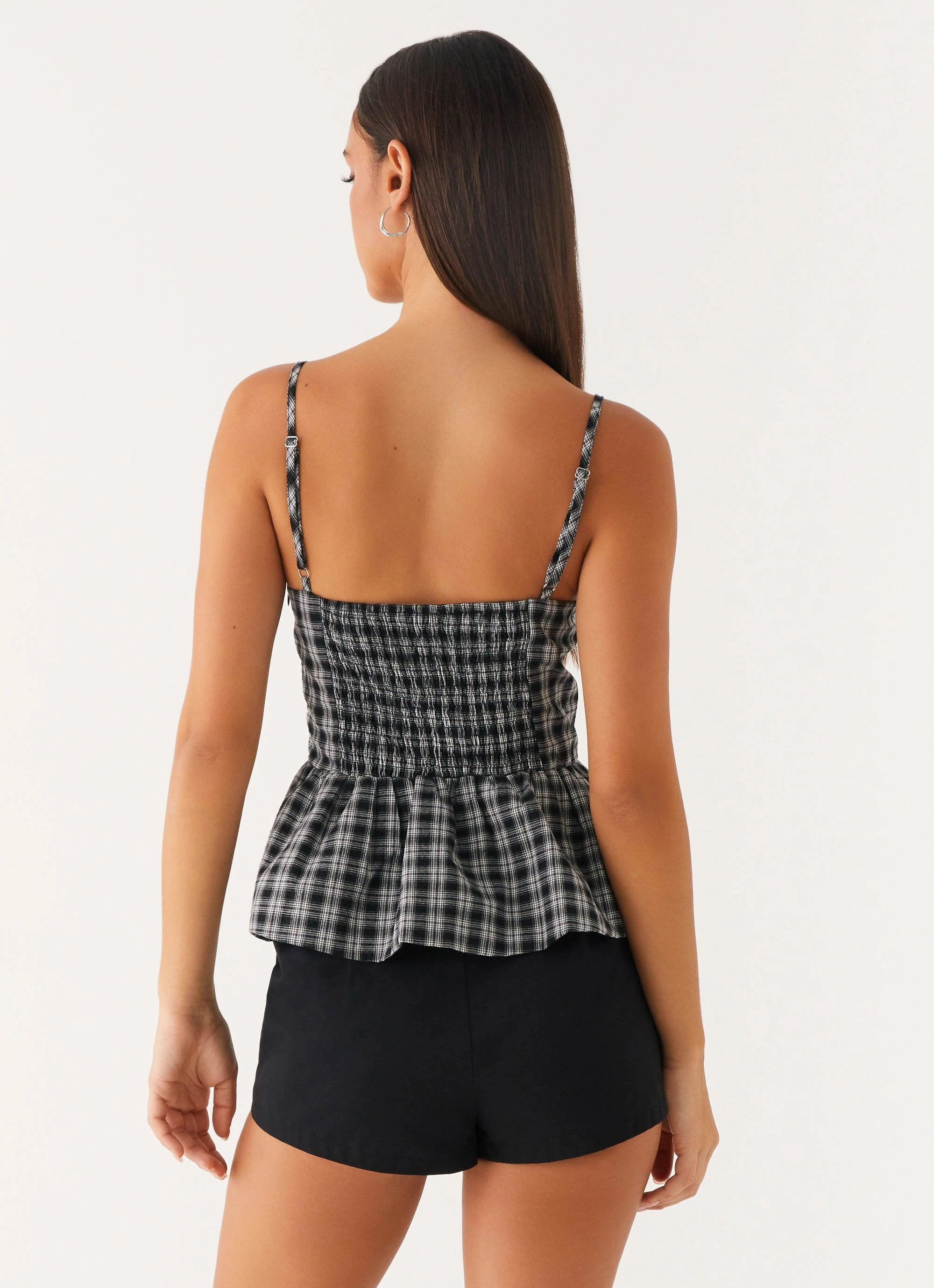 Laura Top - White Black Check ReversibleStyle ReinforcedStressPoints