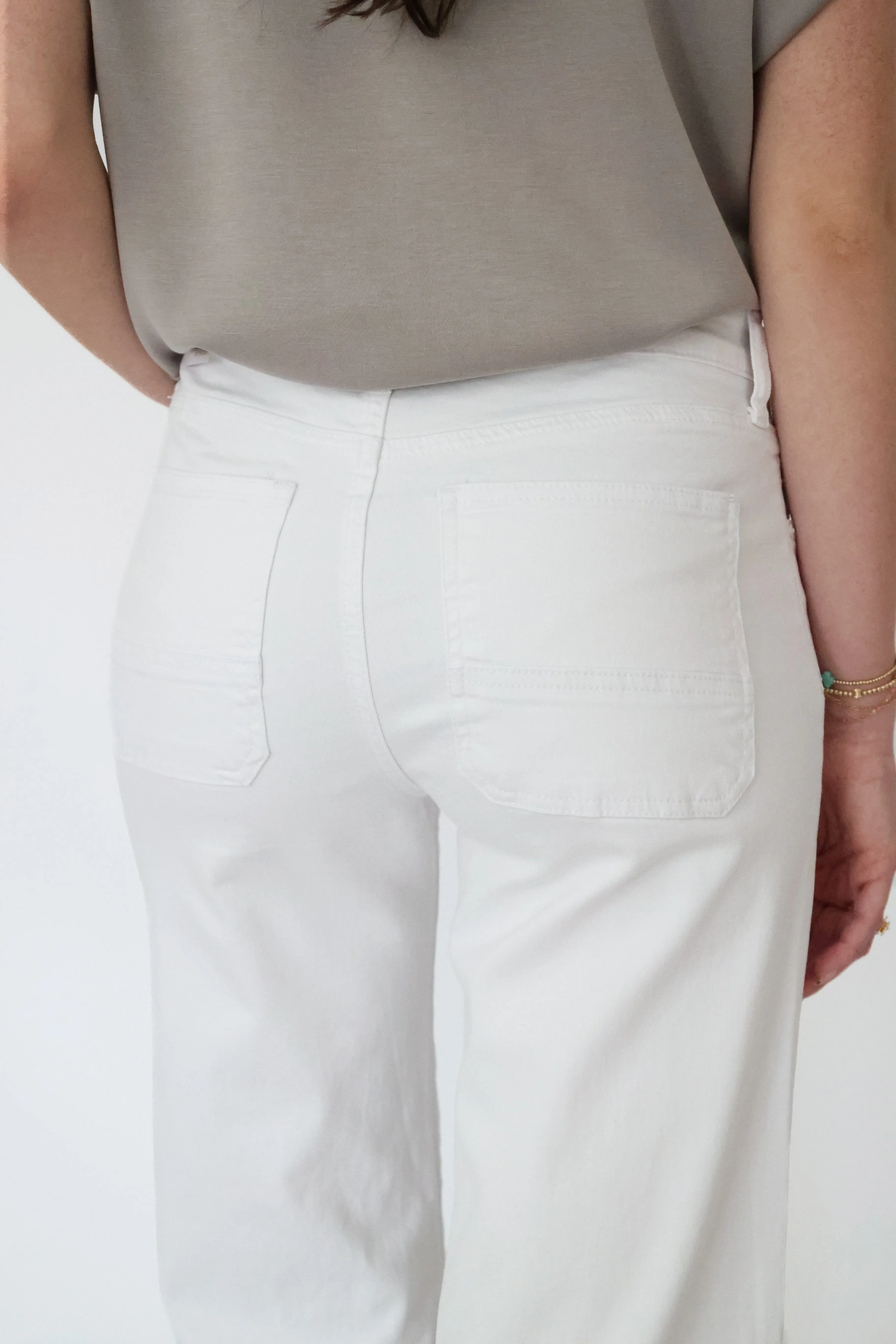 Charlotte High Rise Wide Leg Jean - Optic White (FINAL SALE) Perfect Shape
