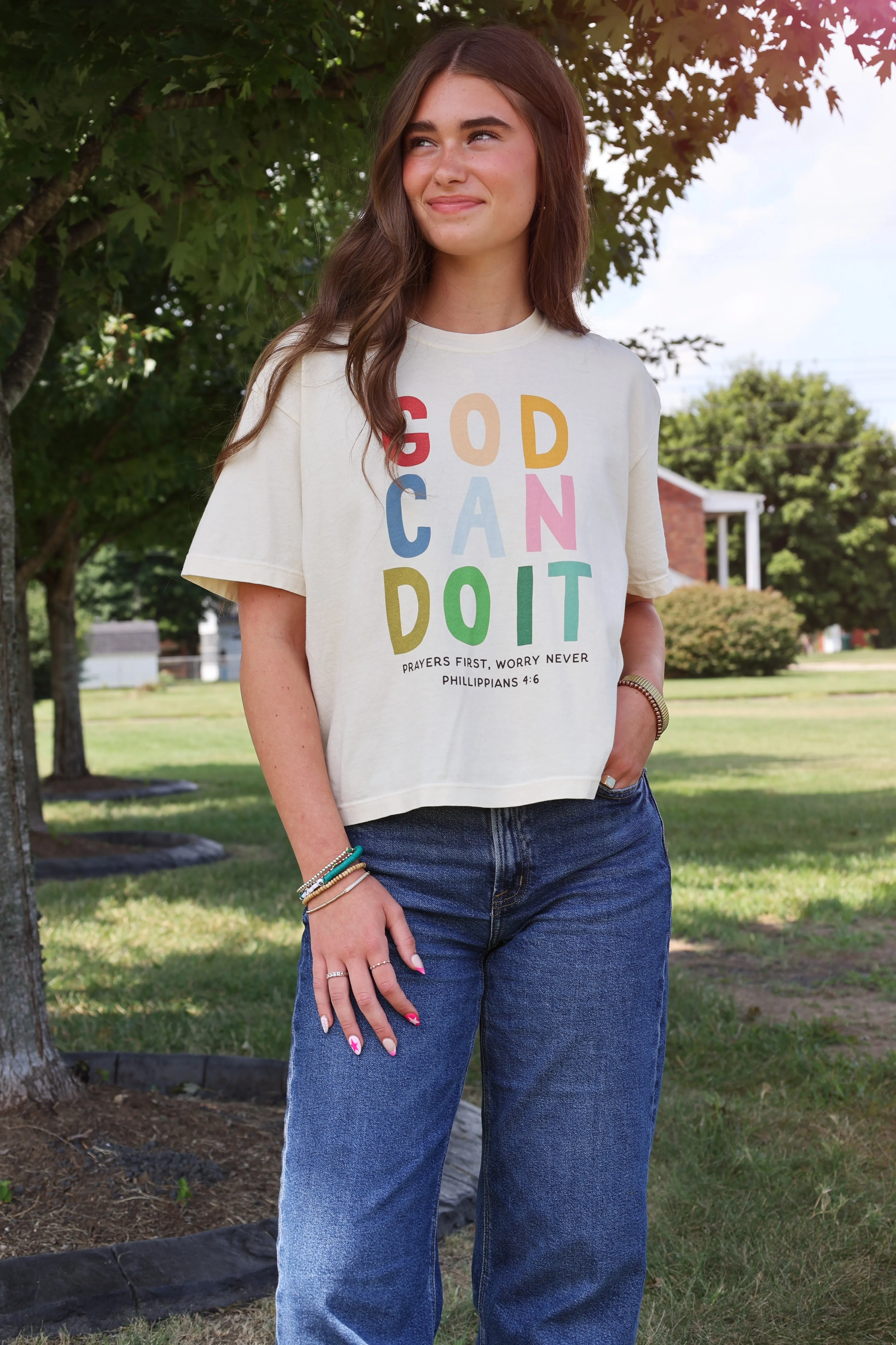God Can Do It Tee Wide Shoulder Cut
