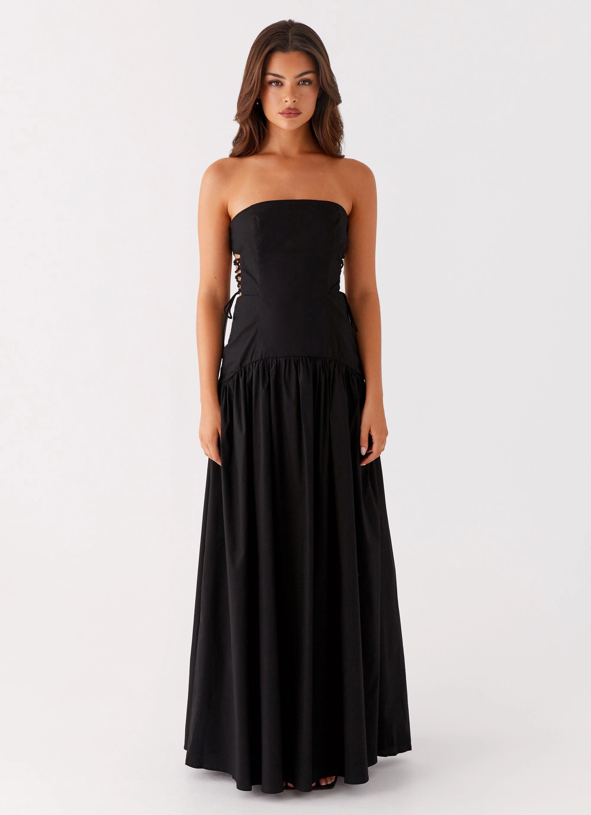 Tall-Fit Pearl-Detail Conagh Maxi Dress - Black
