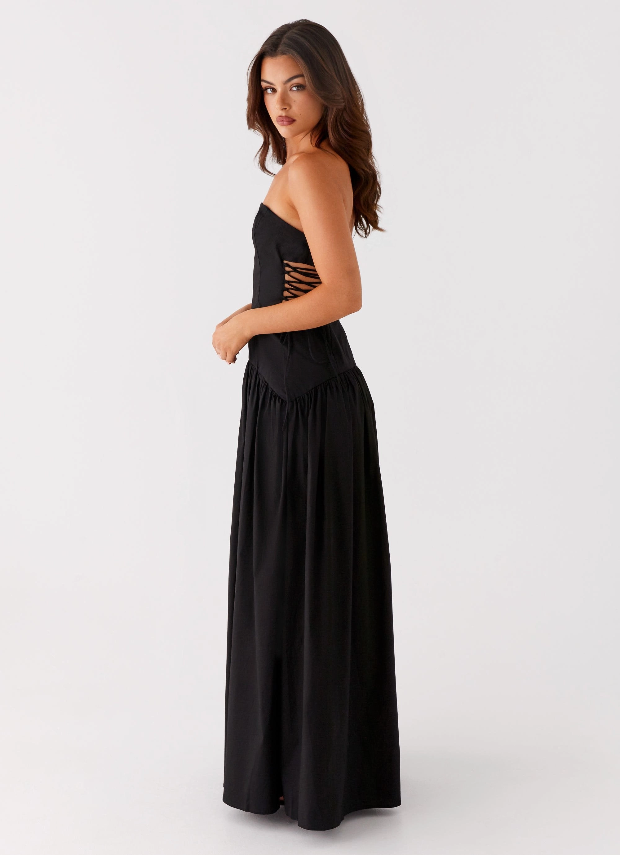 wrap waist Conagh Maxi Dress - Black