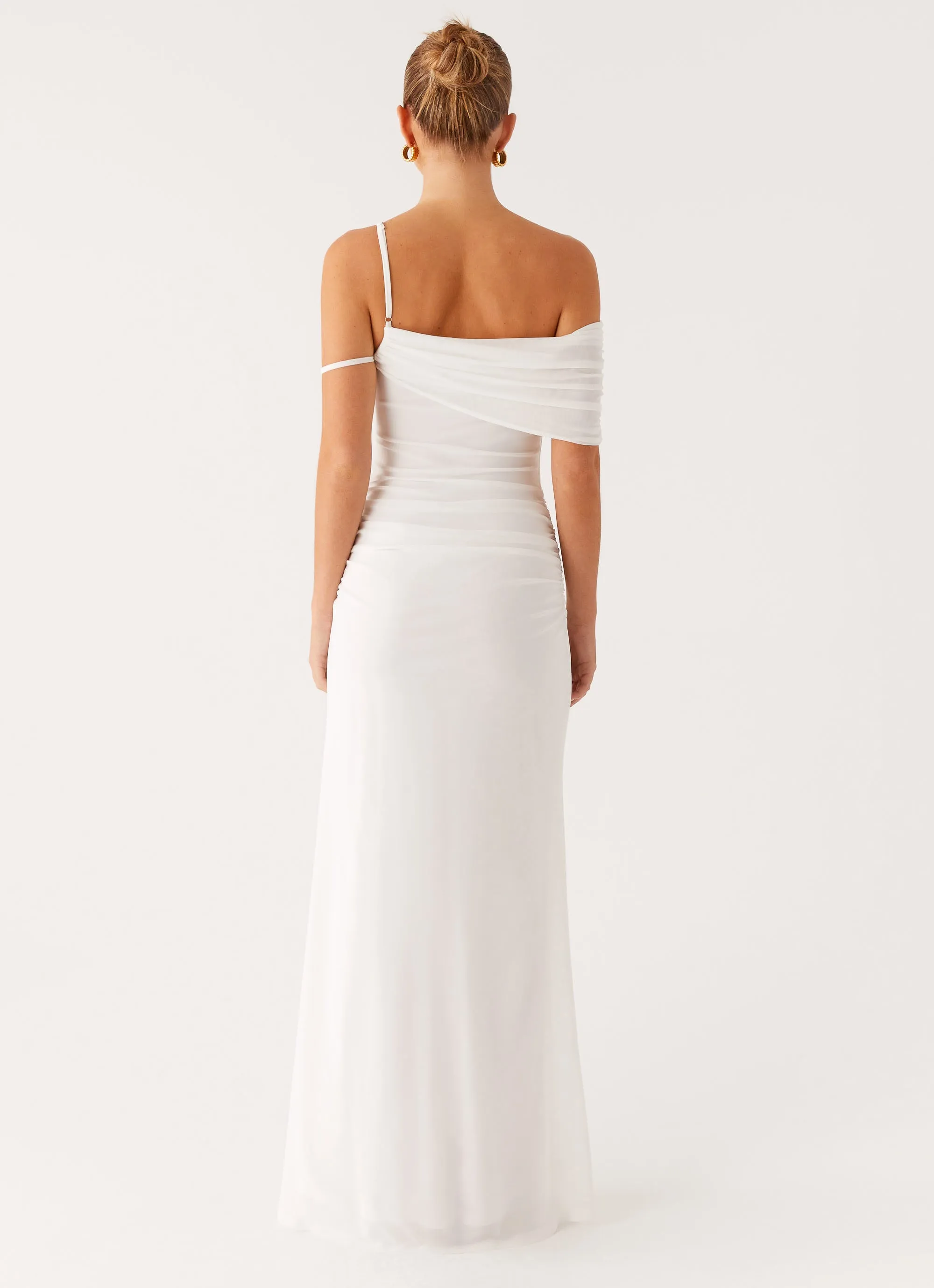 Pleated-Skirt Sweet Mood Conquer Maxi Dress - Off White