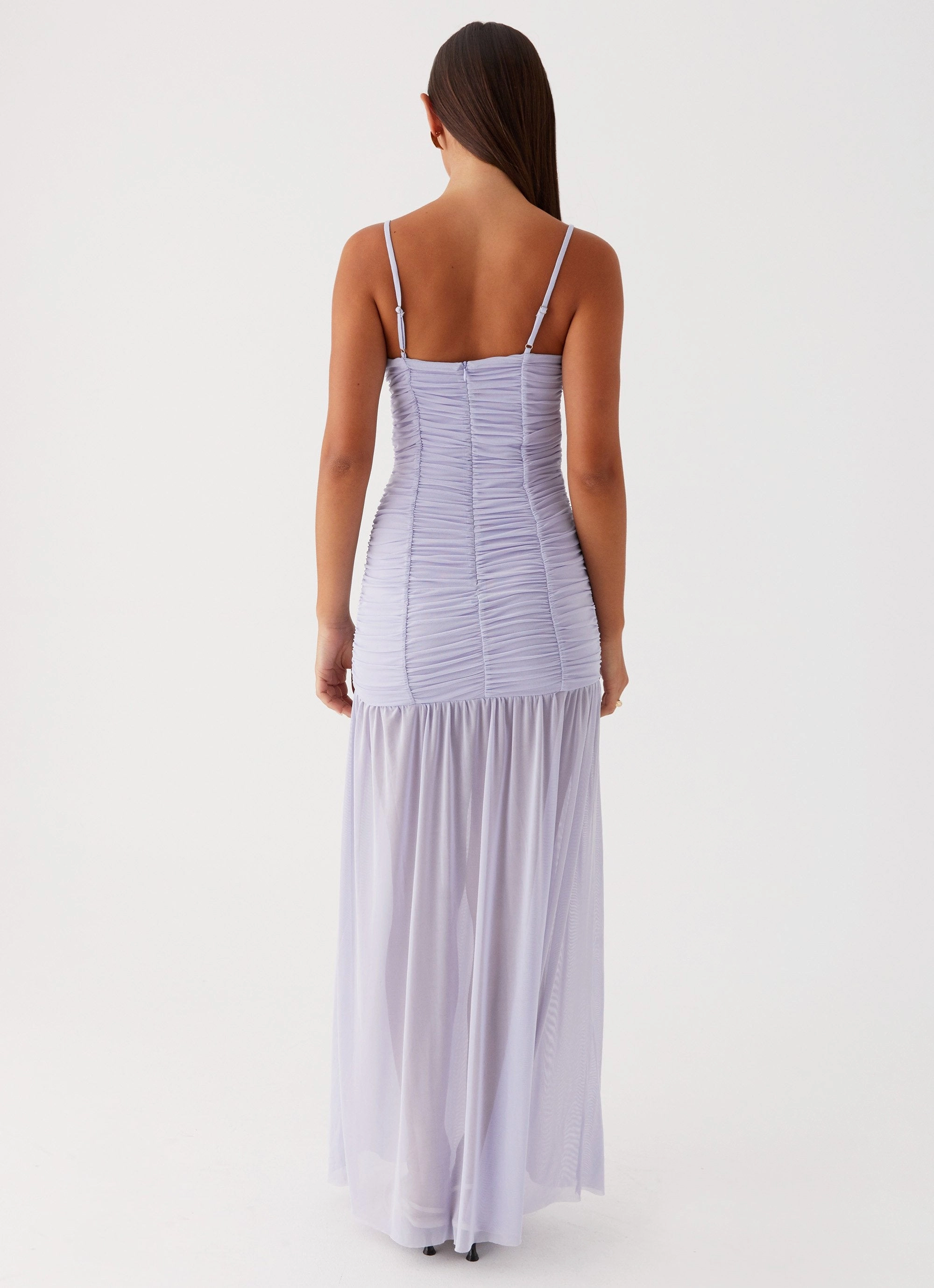 Constance Mesh Maxi Dress - Lavender Tactile Feel Urban Spirit