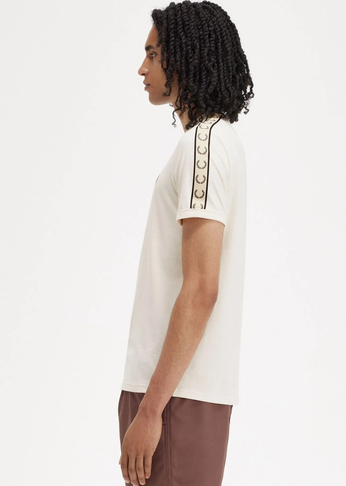 Contrast tape ringer t-shirt - ecru black