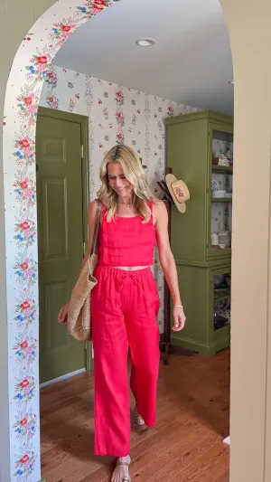 MASON'S DAUGHTER | Sophia Top, Tomato Red High Waist Layered Style