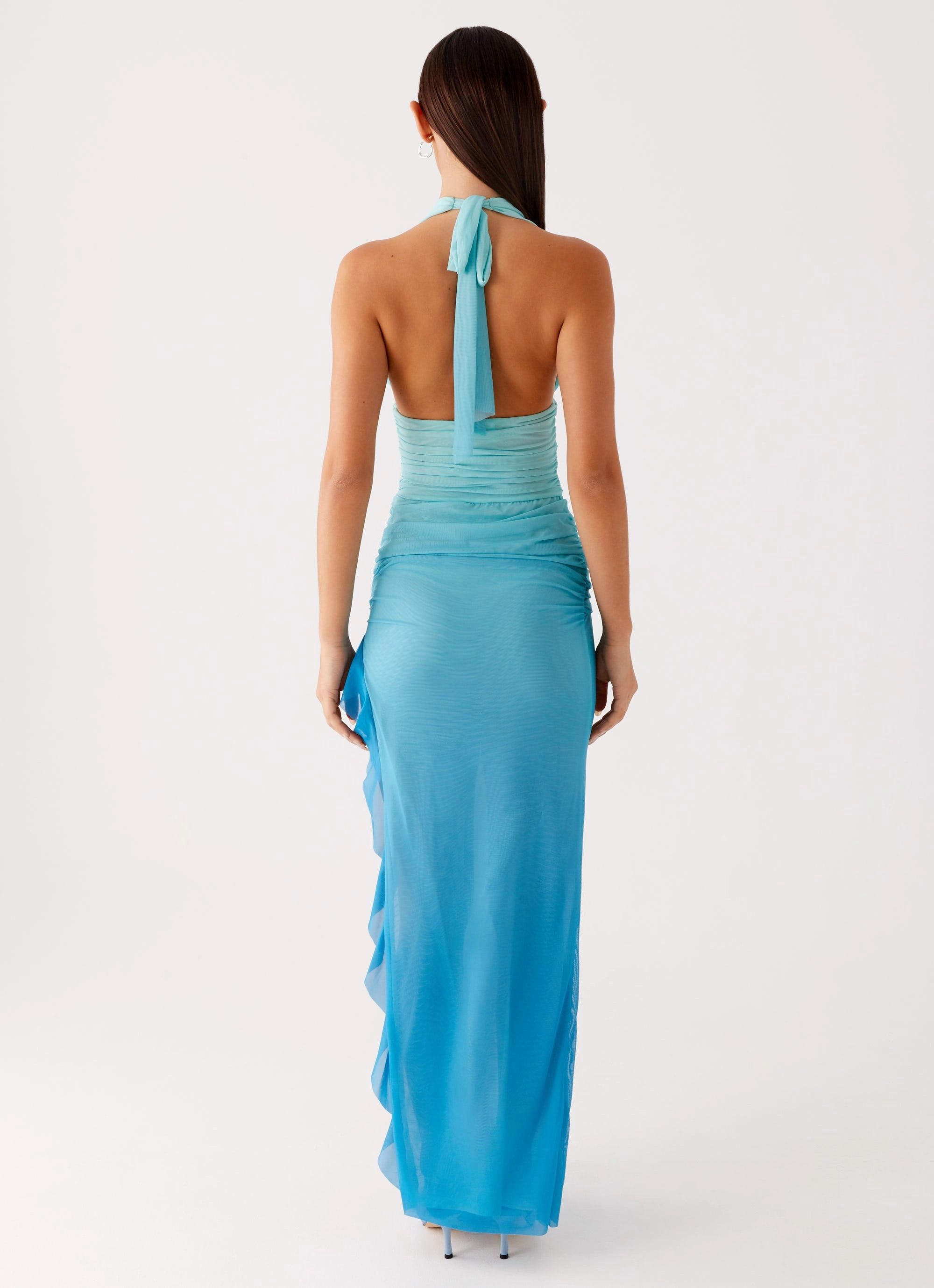 Moraya Halterneck Maxi Dress - Blue Gradient Kind Light