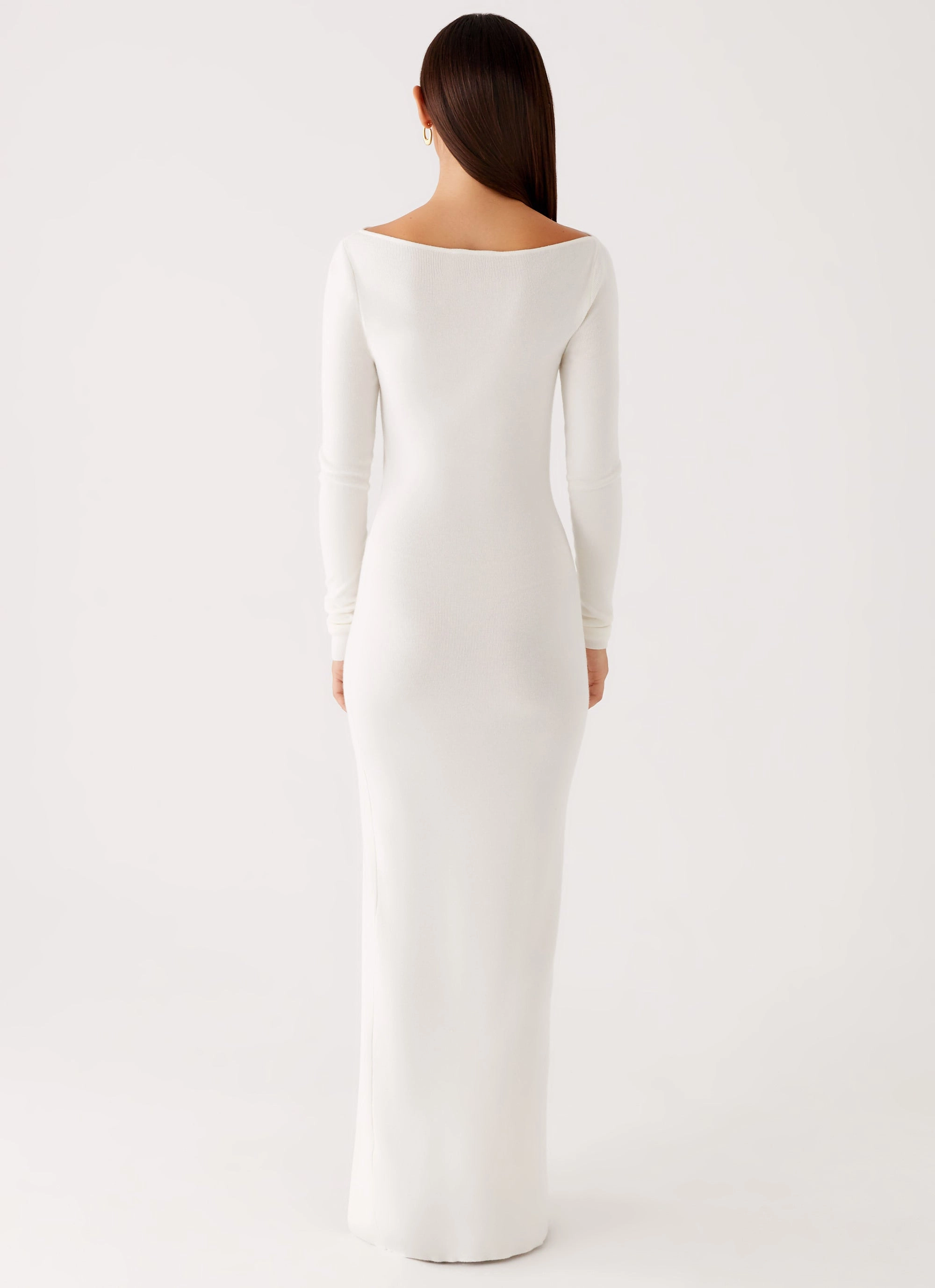 slim fit Amalfi Knit Maxi Dress - White