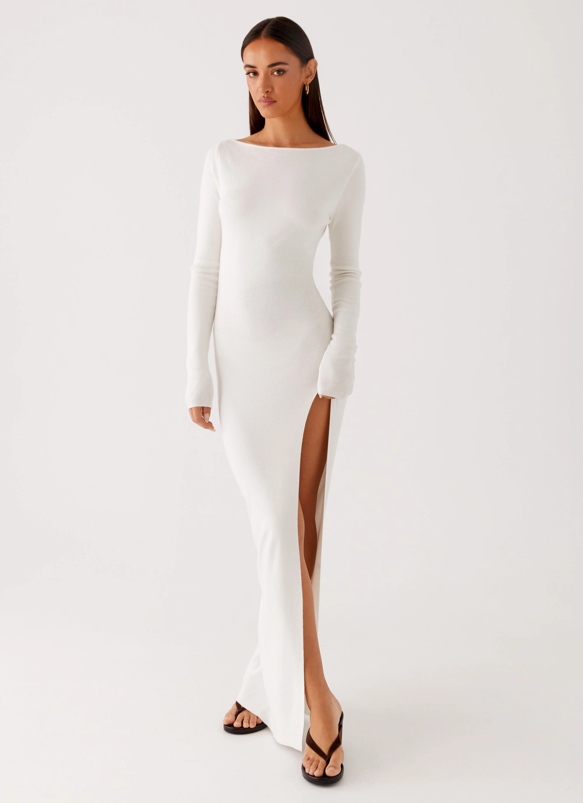 Amalfi Knit Maxi Dress - White Fall Piece Clean Lines