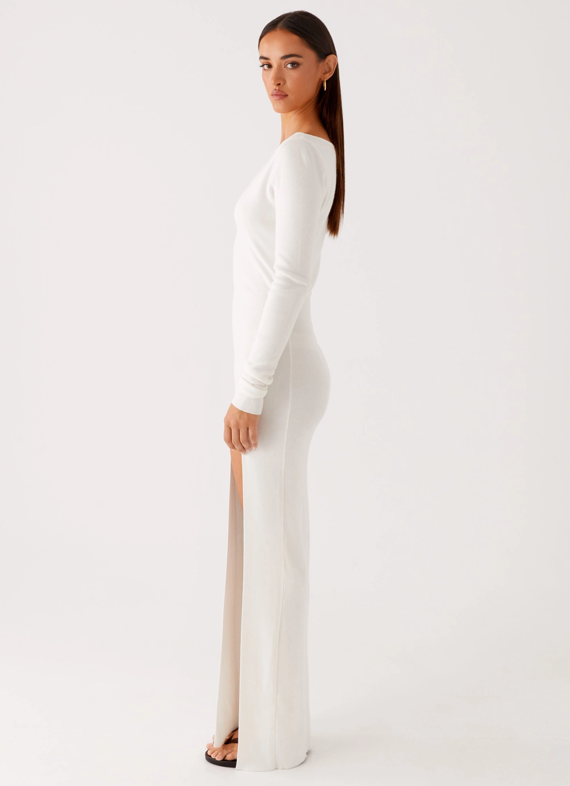 Amalfi Knit Maxi Dress - White Stylish Look