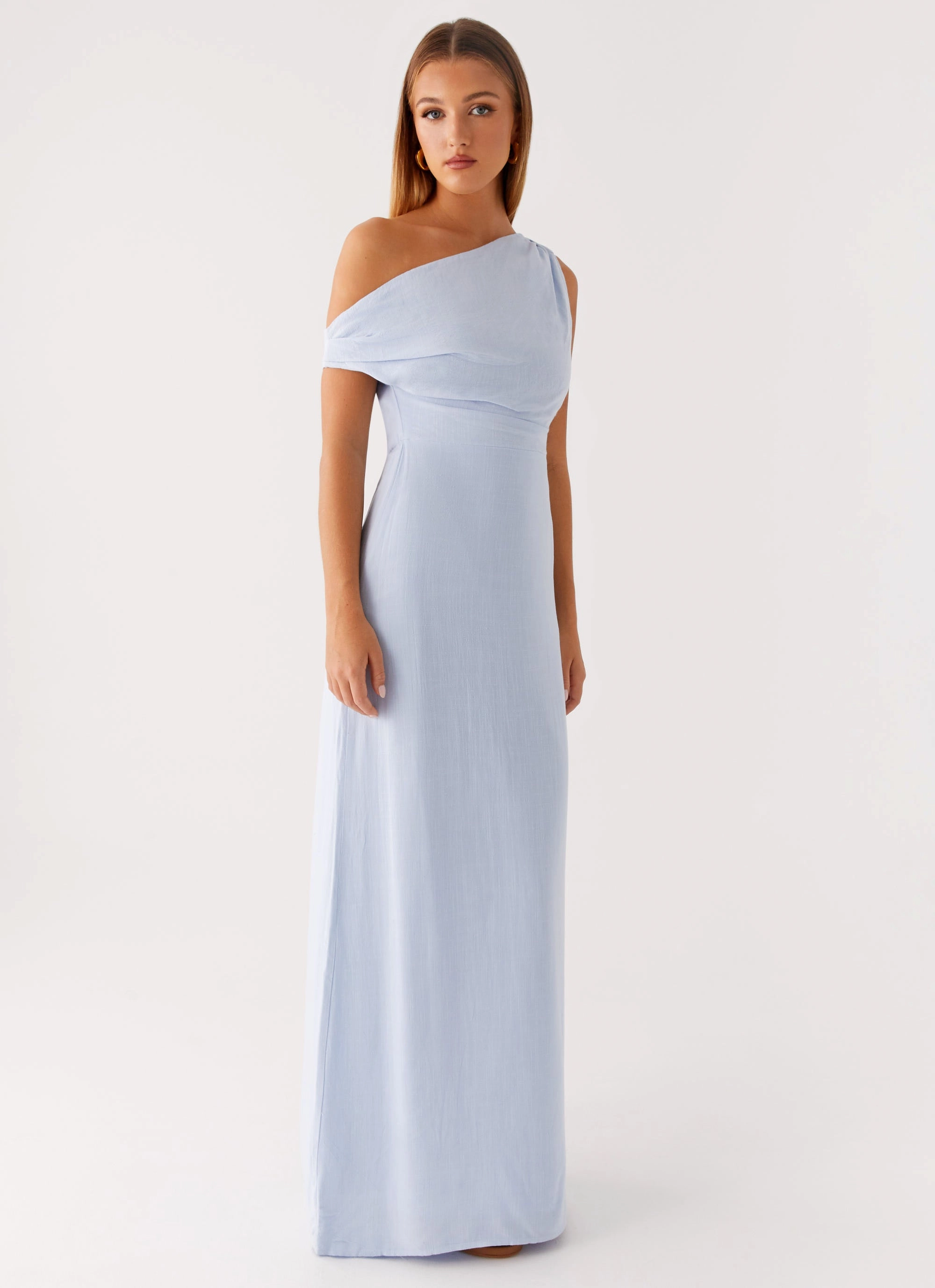 Night Vibes Lady Love Linen Maxi Dress - Blue