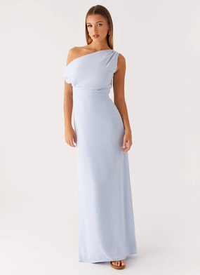 Lady Love Linen Maxi Dress - Blue Garden-Party