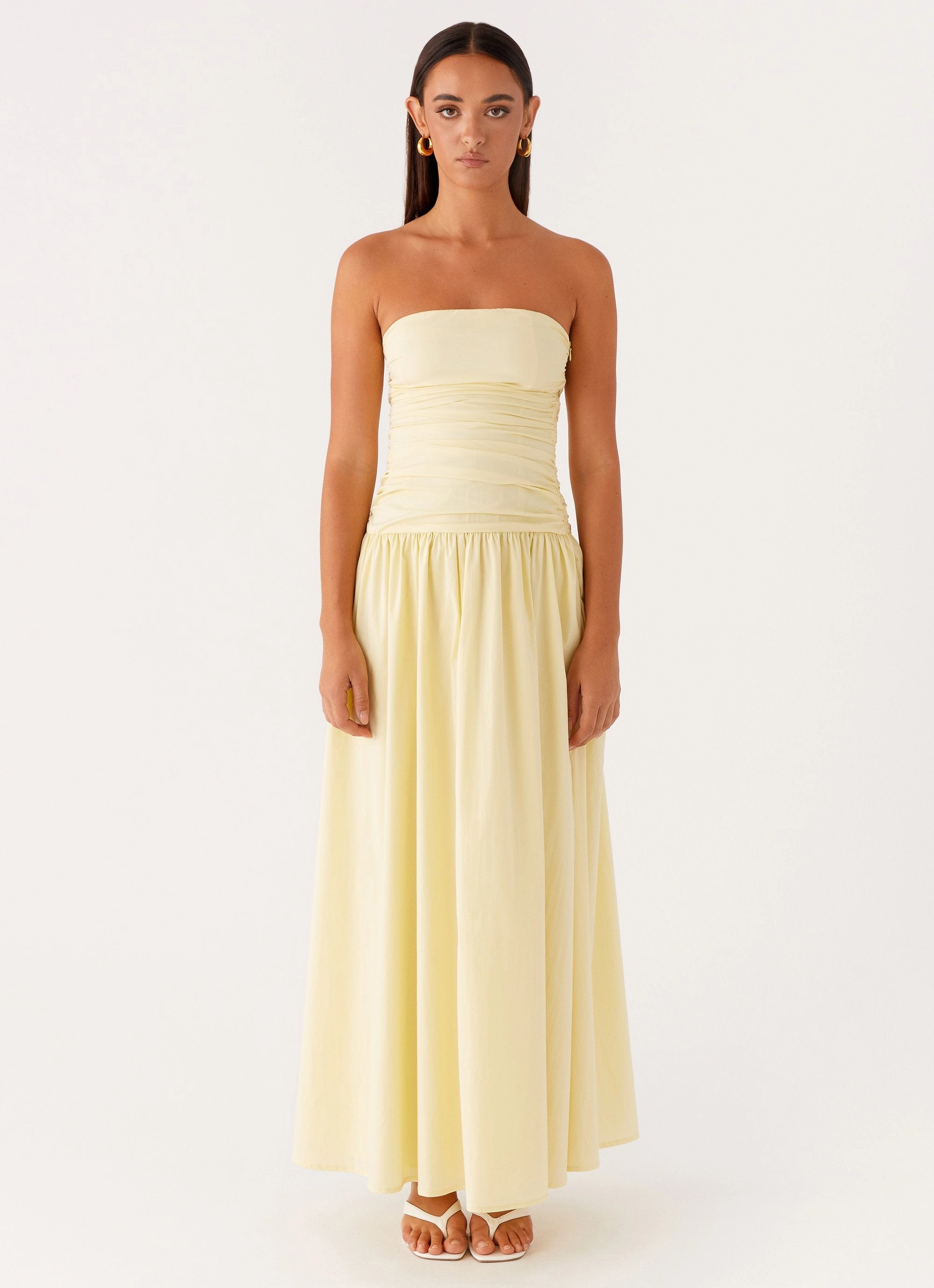 Carmel Maxi Dress - Yellow Casual Layers One-Shoulder