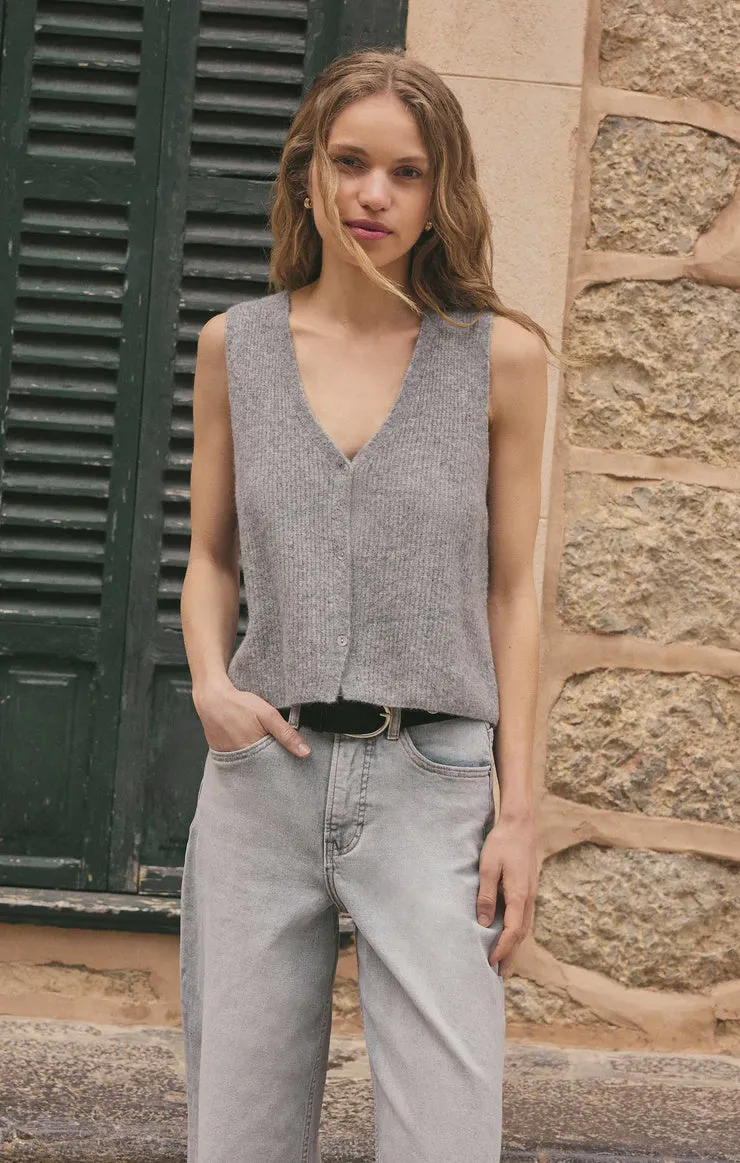 Bryce Sweater Vest Adjustable Hem Toggles WideNeckOpening