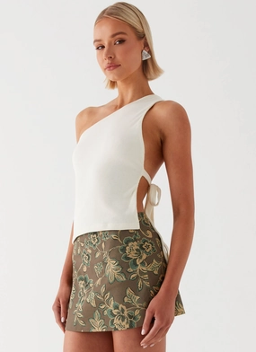 Sleek Comfort Tonnie Floral Mini Skirt - Brown Floral