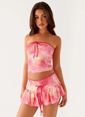 TemperatureRegulating Fabric Stretch Enhanced Mobility Zones Corbin Tube Top - Flamingo Fling