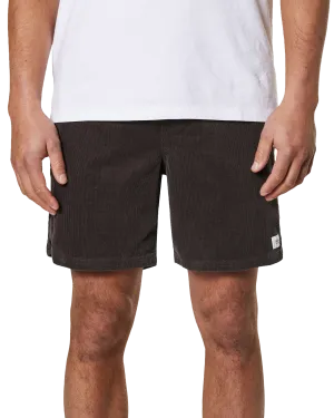 Cord Local Walkshorts in Black Wash