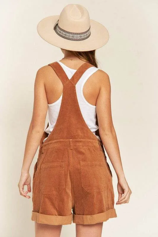 Corduroy Adjustable Shoulder Straps Overall Plus