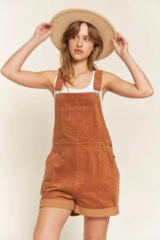 Corduroy Adjustable Shoulder Straps Overall Plus