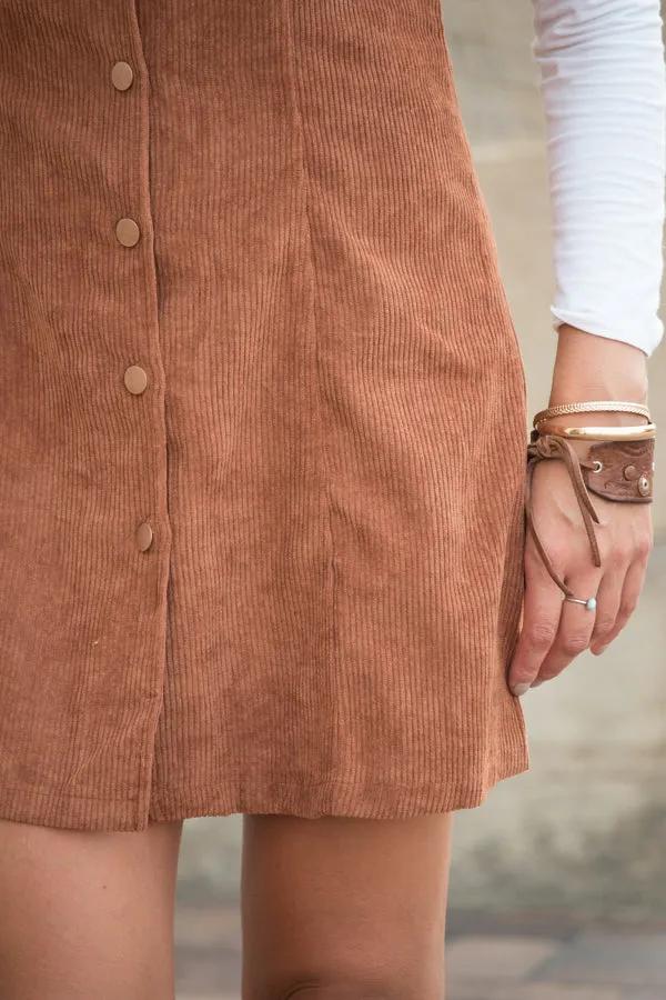 Corduroy Button Dress