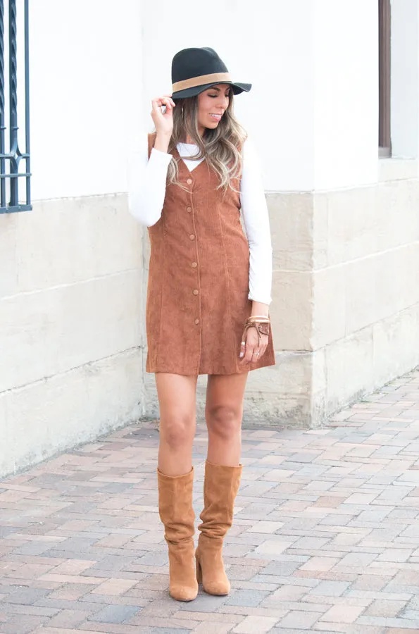 Corduroy Button Dress