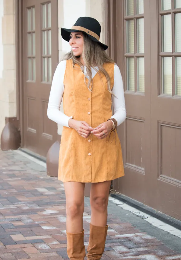 Corduroy Button Dress