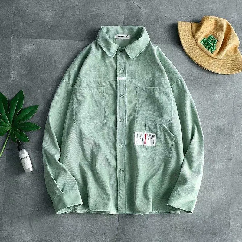Corduroy Casual Button-Up Shirt