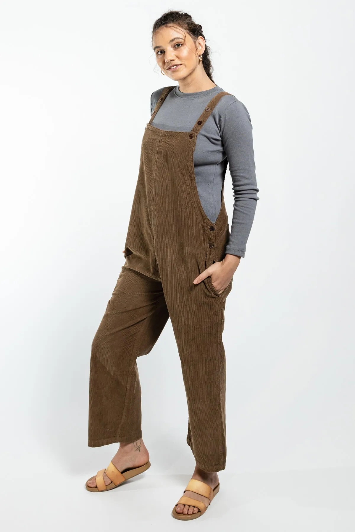 Corduroy Overalls - Peanut