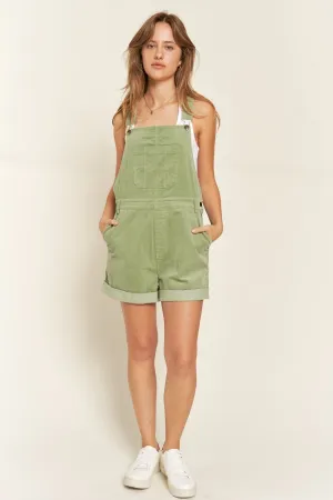 Corduroy Shorts Overalls with Adjustable Straps