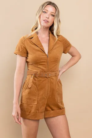 Corduroy Shorts Romper