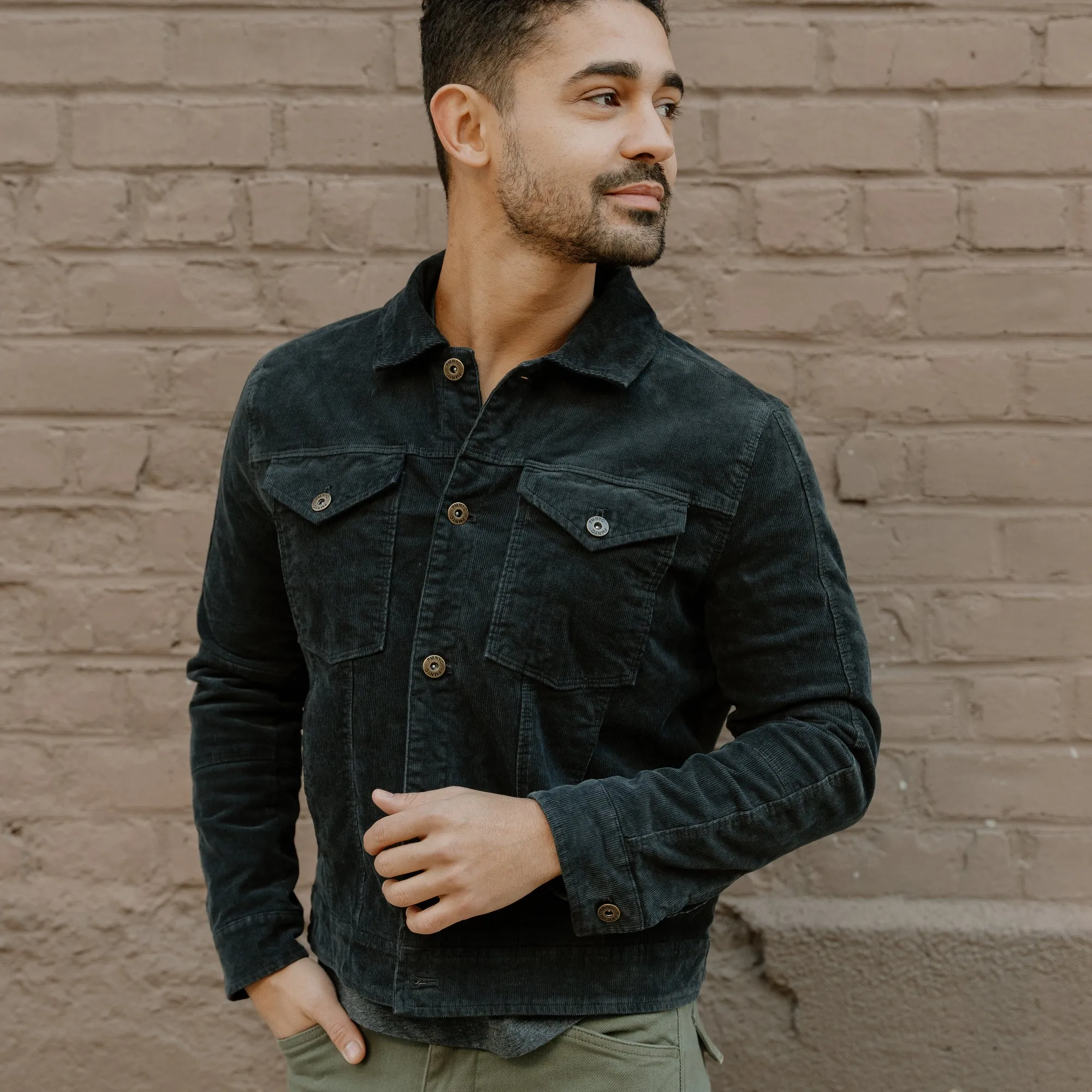 Corduroy Trucker Jackets - Black