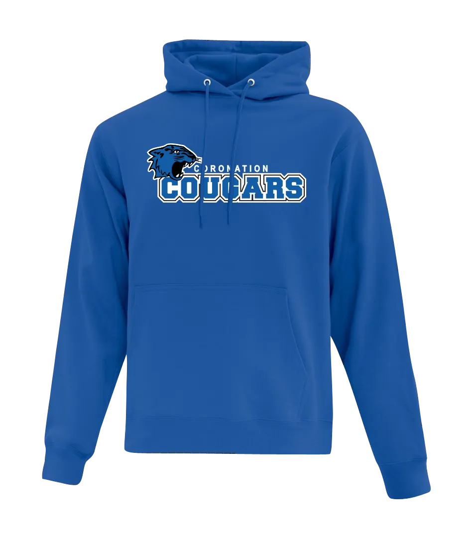 Coronation Cougars Youth Cotton Pull Over Hooded Sweatshirt with Embroidered Logo