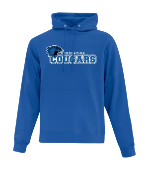 Coronation Cougars Youth Cotton Pull Over Hooded Sweatshirt with Embroidered Logo