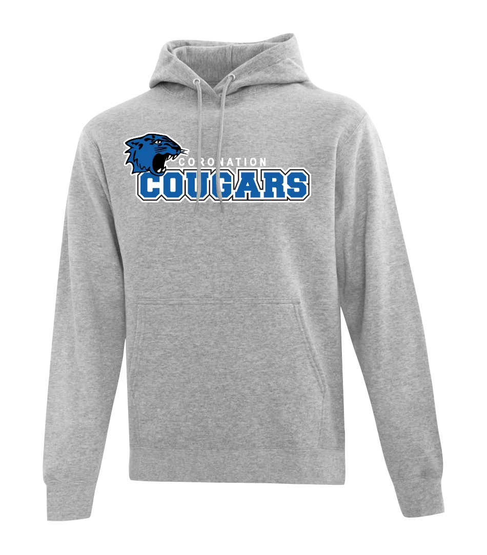 Coronation Cougars Youth Cotton Pull Over Hooded Sweatshirt with Embroidered Logo