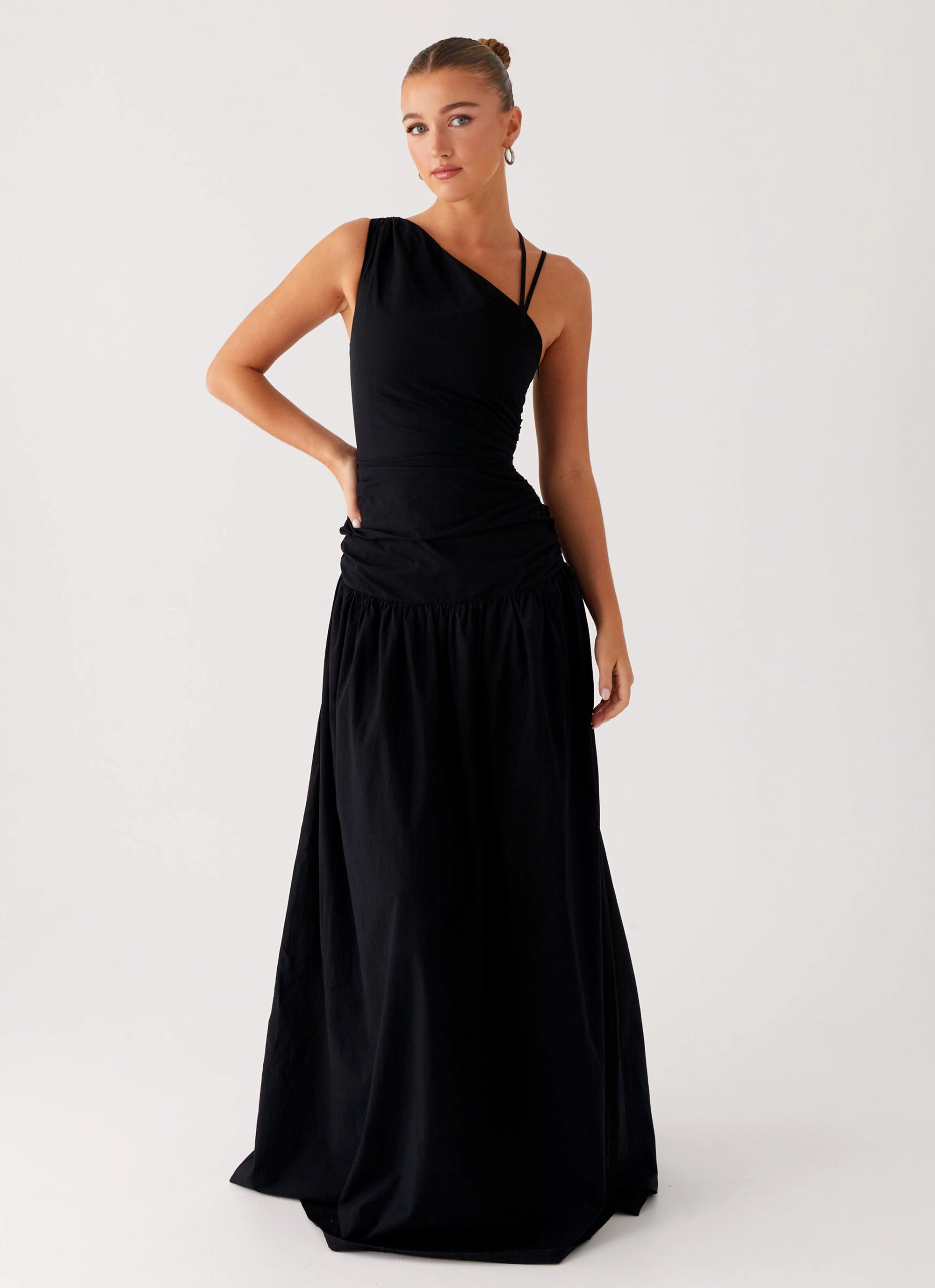 Breathable Wearable Retro Mood Cortez Maxi Dress - Black